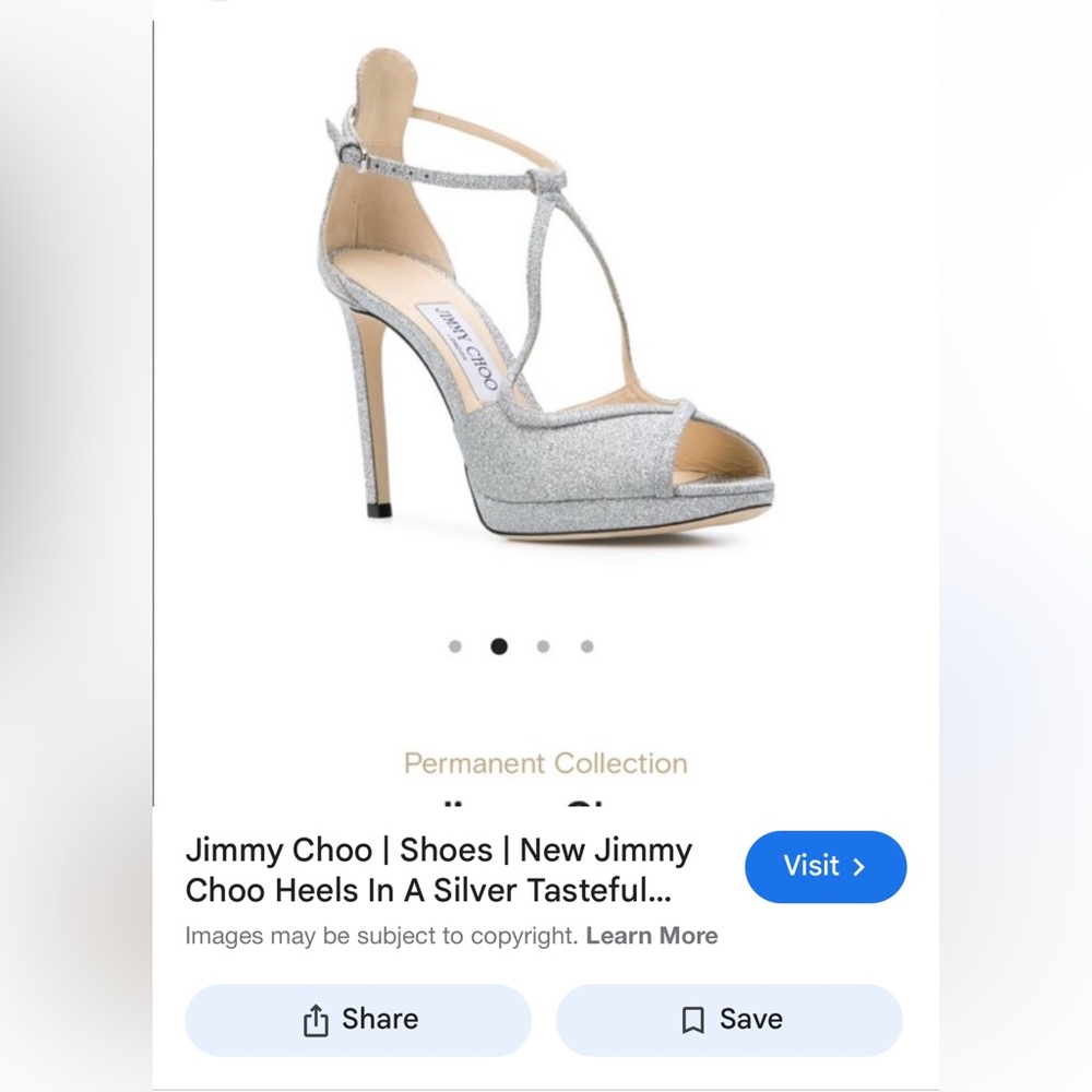 Jimmy Choo Fawne Silver Glitter Heels